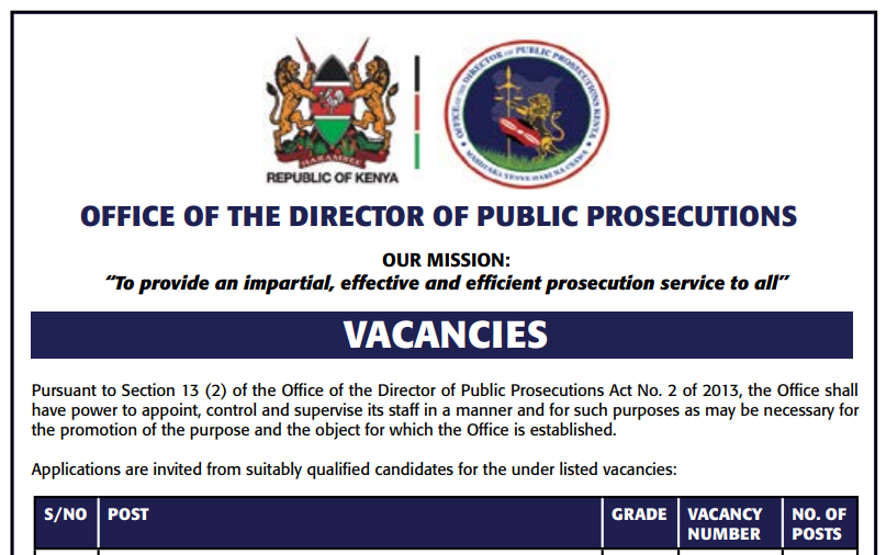 186 Posts Office of the Director of Public Prosecutions Jobs ODPP Jobs August 2024